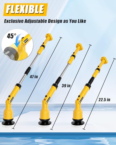 Electric Spin Scrubber with Adjustable Extension Arm & 8 Brushes Y50708
