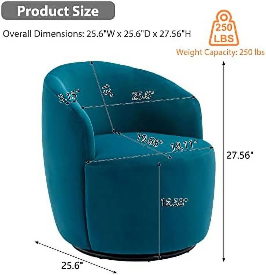 Swivel Barrel Chair Teddy Sherpa Upholstered Accent Armchair S271190