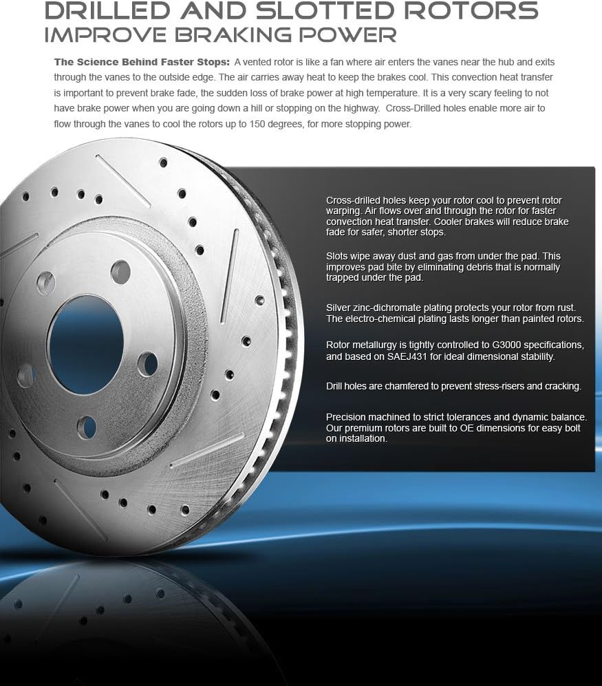 240mm 4 Lug 2 Rotors Ceramic Brake Pads Hardware X58944