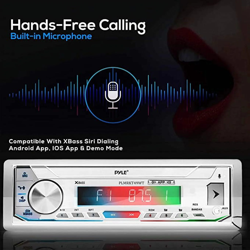 White Marine Receiver Stereo System with 5.25 Inch Speakers S310