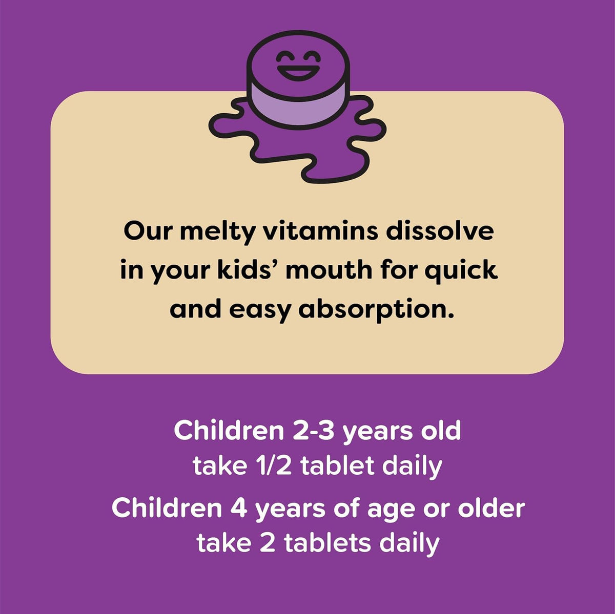 60 Sugar-Free Melty Tabs Kids Multivitamin with Iron A67027