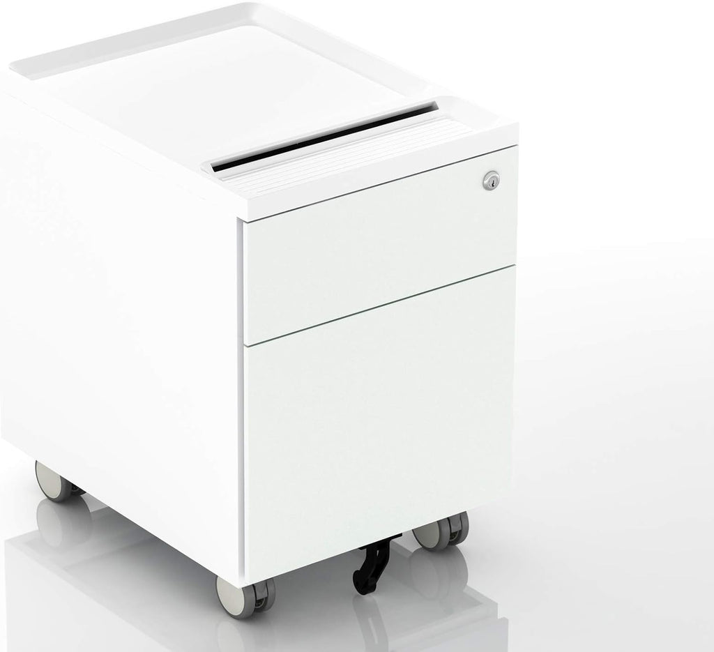 2-Drawer Mobile Filing Cabinet with Lock and Casters P162