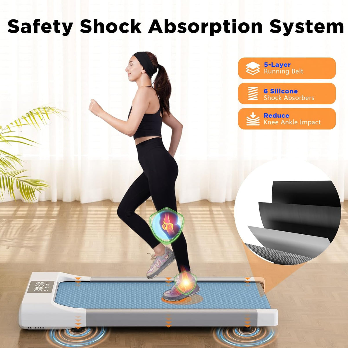 Under Desk Treadmill with Remote Control LED Display U3080