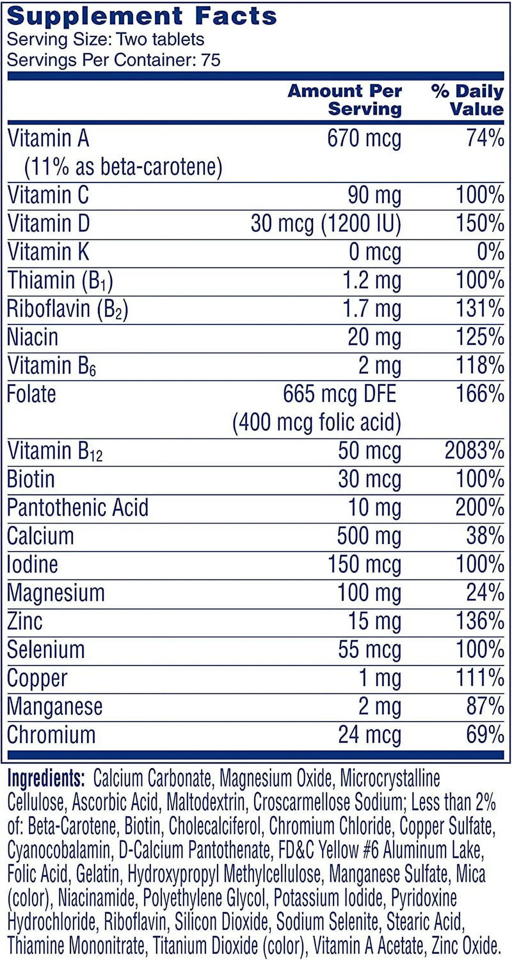 5 Pack 150 Tablets Multivitamin S115009