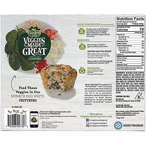 Spinach Egg White Frittatas, Pack of 2, 40 Total, Gluten-Free W59231
