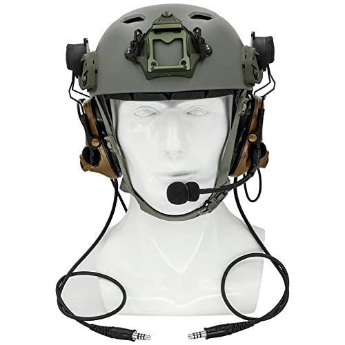 Tactical Headset with ARC Helmet Rail Mount and PTT Adapter Kenwood Plug G227819