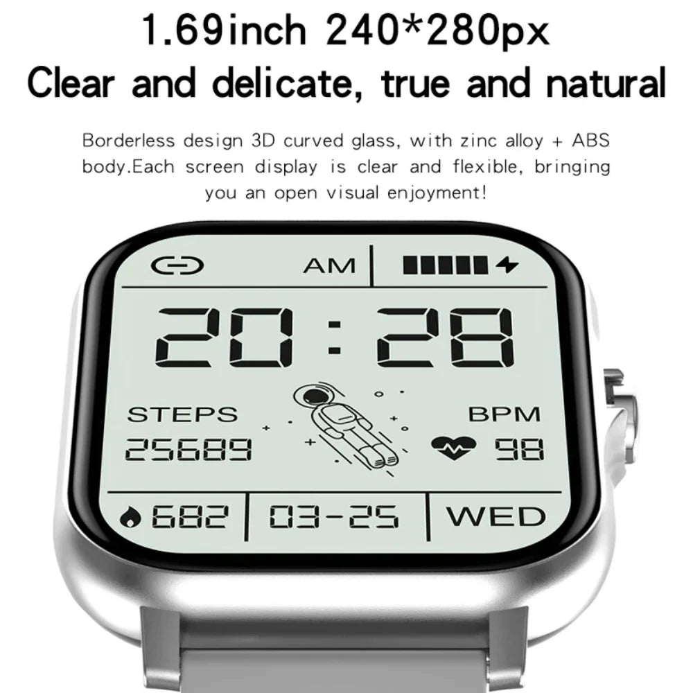1.69inch Full Touch Screen Smart Watch With Heart Rate Fitness Tracker BT Call W36092