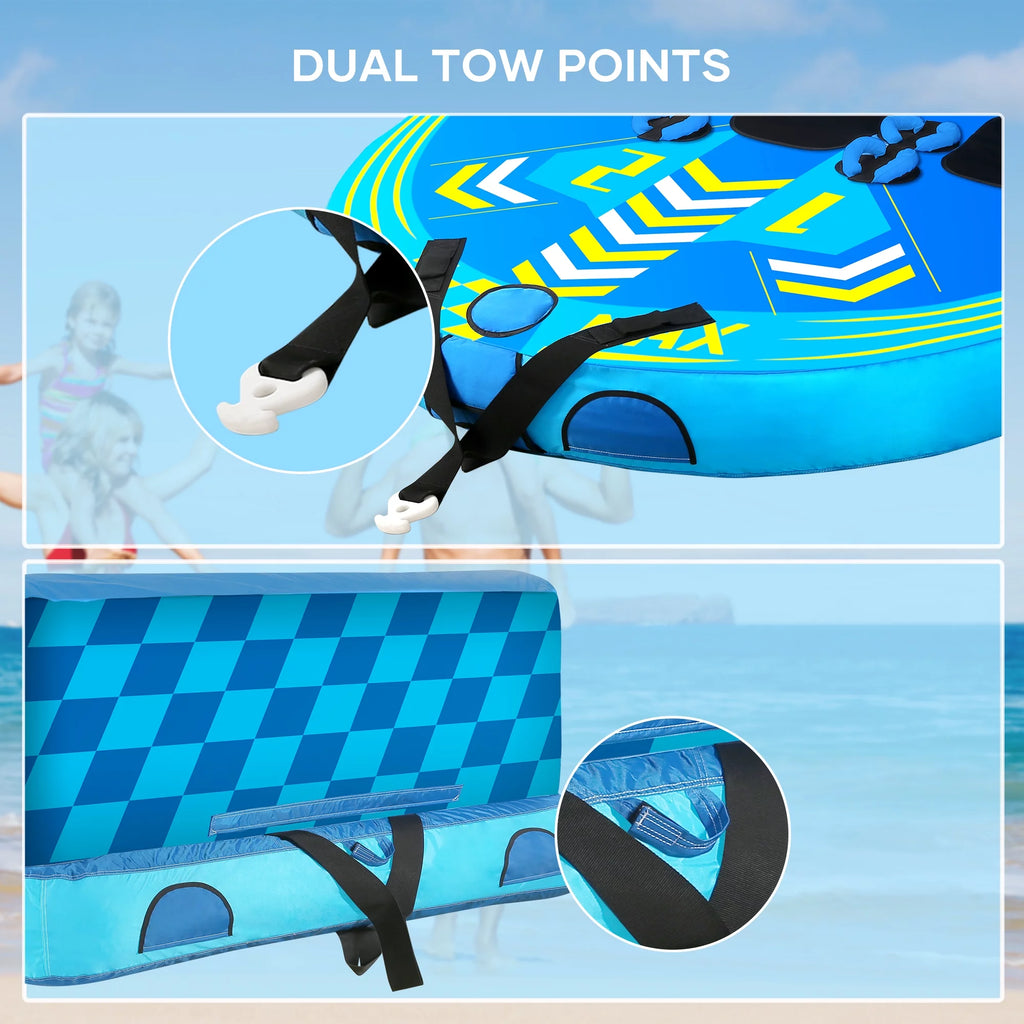 3 Person Inflatable Towable Tube with EVA Foam Seat Pads S557