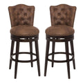 Faux Leather Swivel Bar Stool - Set of 2 T443756