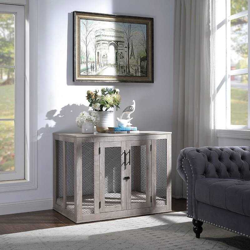 Dog Crate with Cushion and Tray G62944