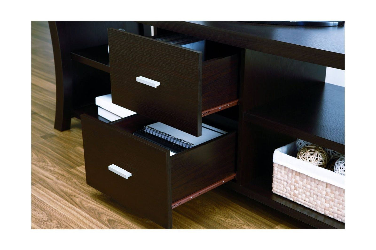 Cappuccino 60-Inch Entertainment Console with Drawer Storage F616721