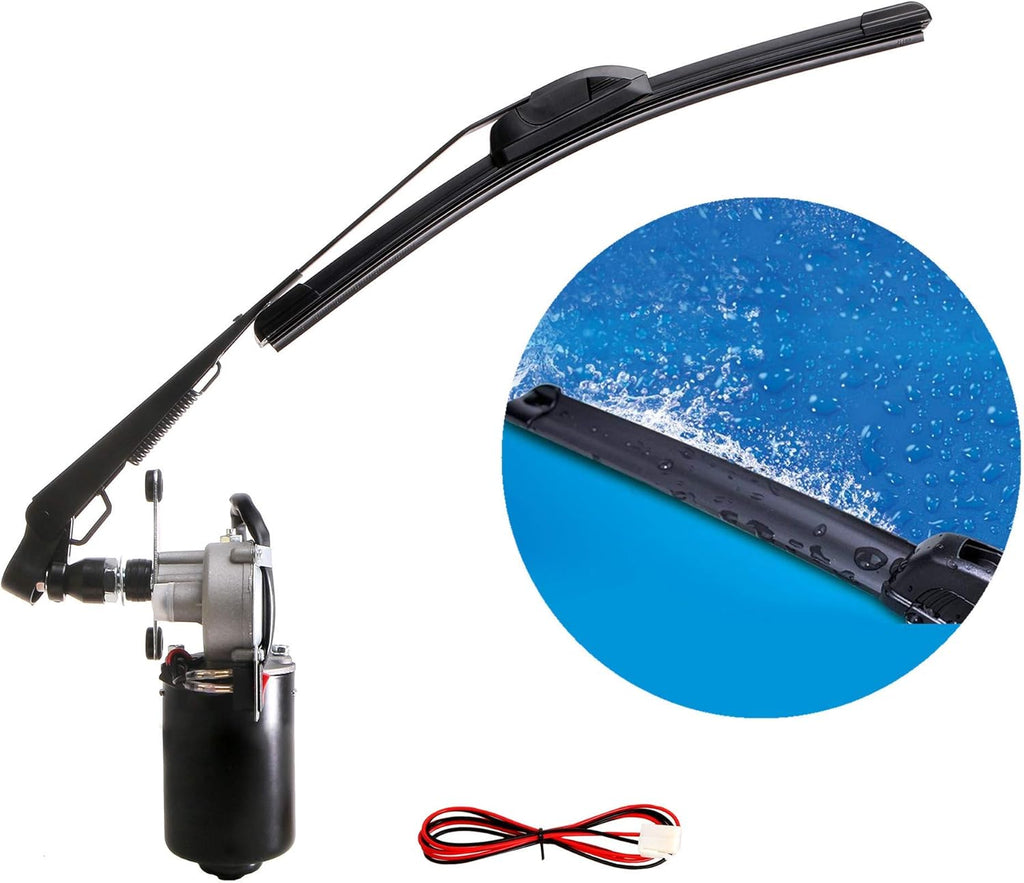 12V Universal Windshield Wiper Kit, 90 Degree Wipe Sweep, Pack of 2 F6352