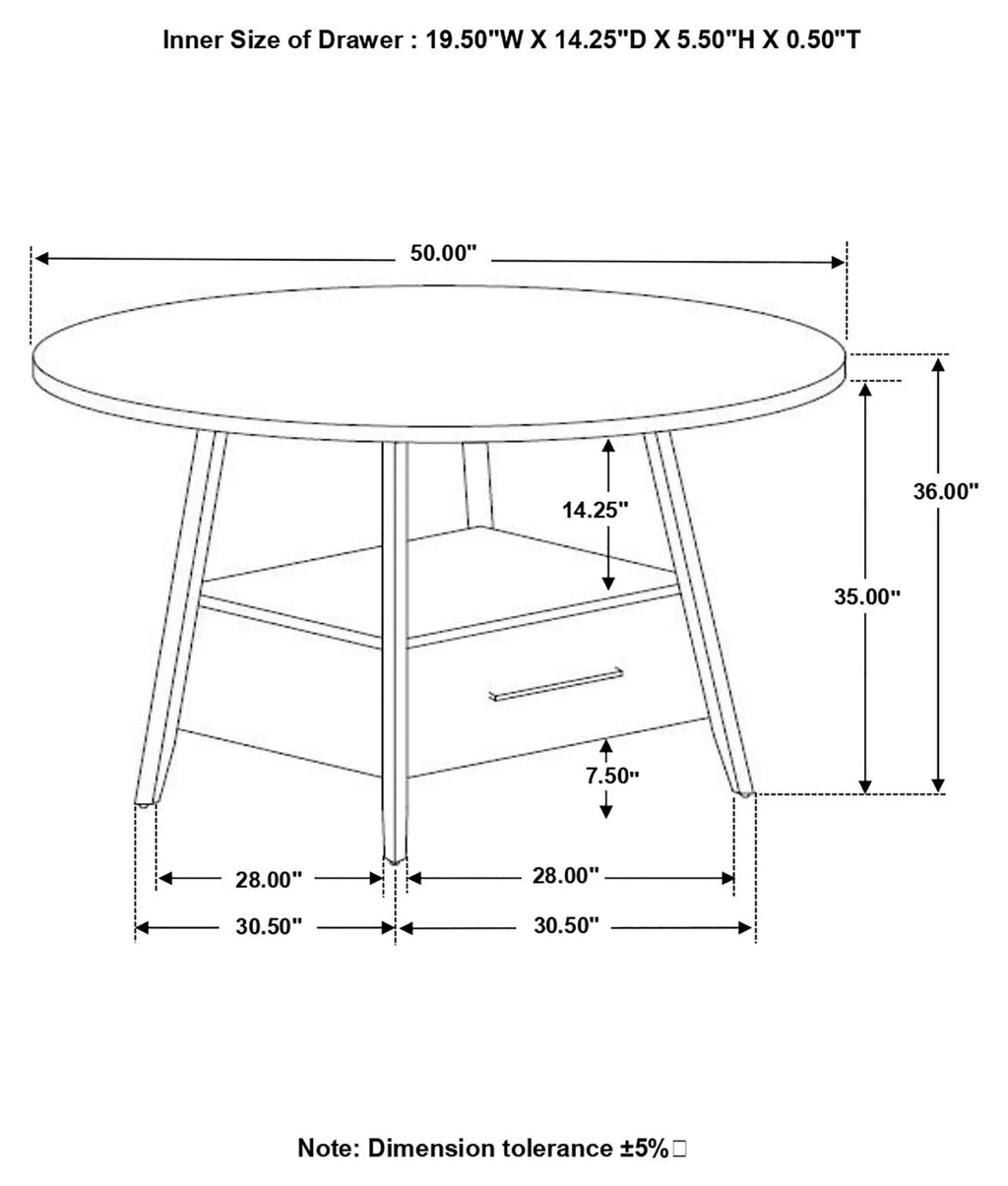 Round Counter Height Table Yukon Oak and Black X76737