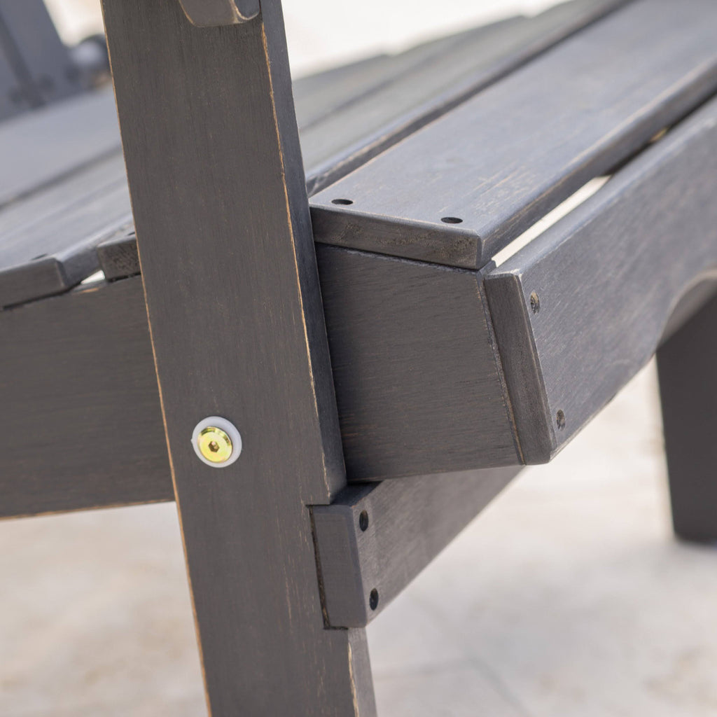 Dark Gray Acacia Wood Folding Adirondack Chair S3229