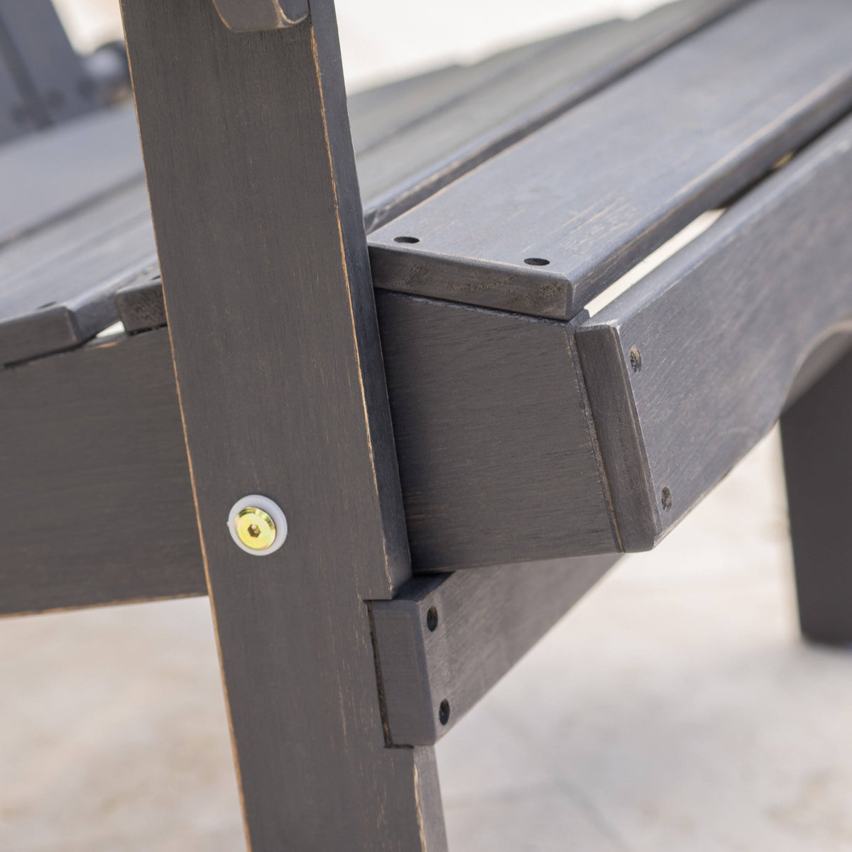 Dark Gray Acacia Wood Folding Adirondack Chair S3229