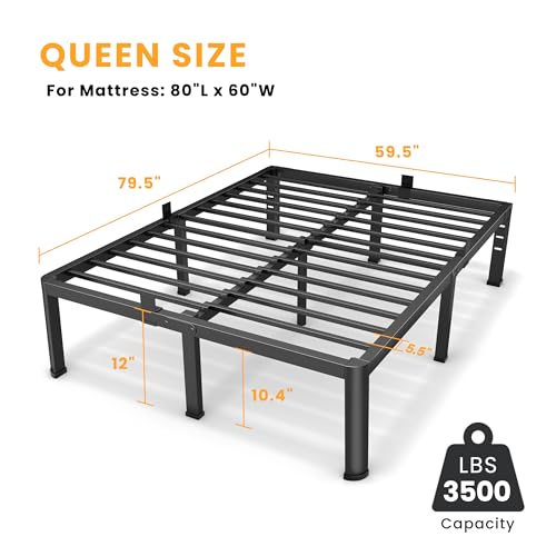 14 Inch Full Metal Platform Bed Frame with Steel Slats J47360