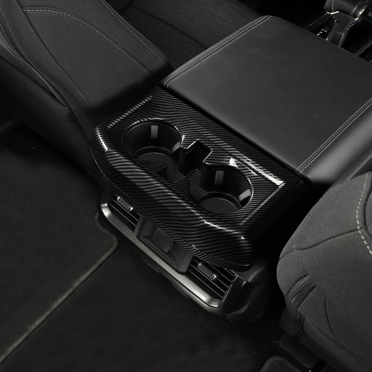 Carbon Fiber Rear Water Cup Holder Panel Trim for Ford F150 Y449274