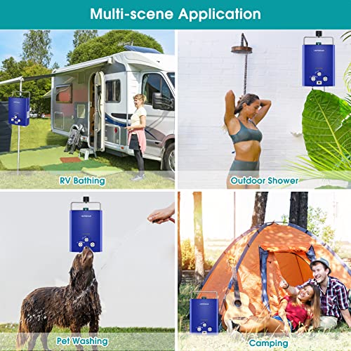 Blue 1.6GPM 6L Portable Propane Tankless Water Heater T709