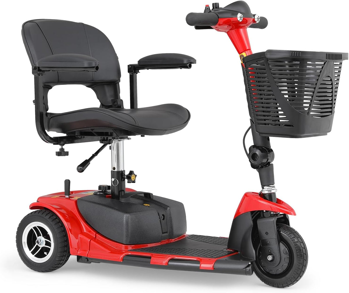 Red 3 Wheel Foldable Mobility Scooter with Seat X8633