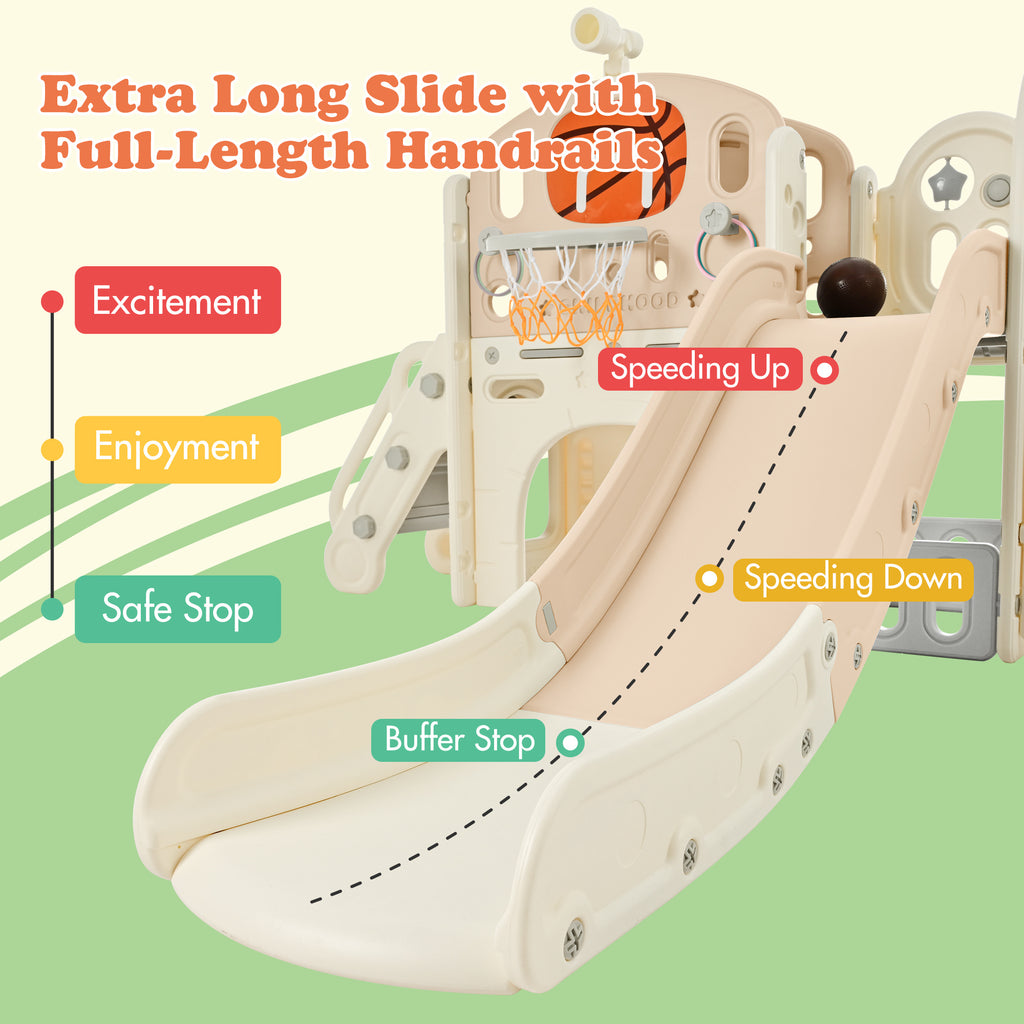 Freestanding Castle Playhouse Slide for Kids A217