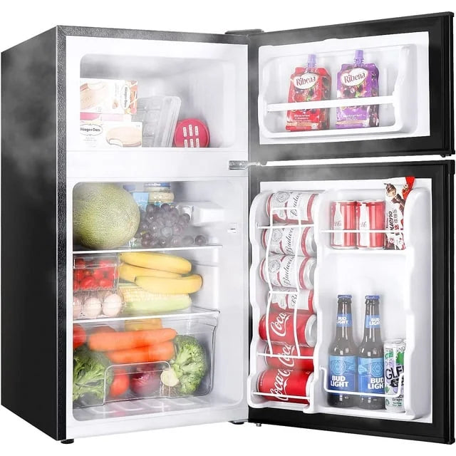 3.2 Cu.ft Double Door Mini Fridge with Freezer A29103