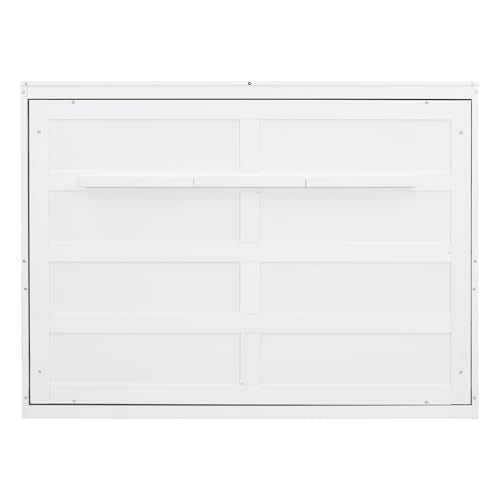 White Full Size Murphy Bed with Storage Cabinets R20491
