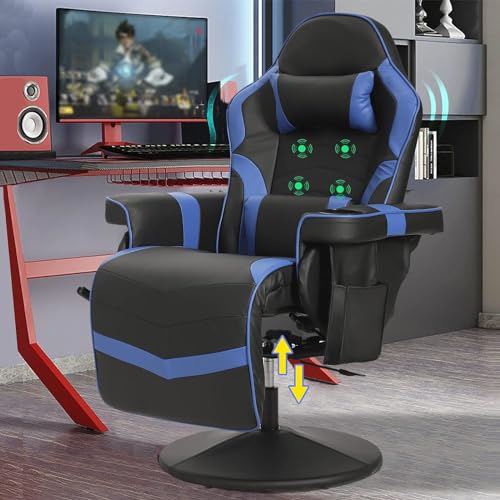 Reclining Gaming Chair with Footrest and Massage W9603