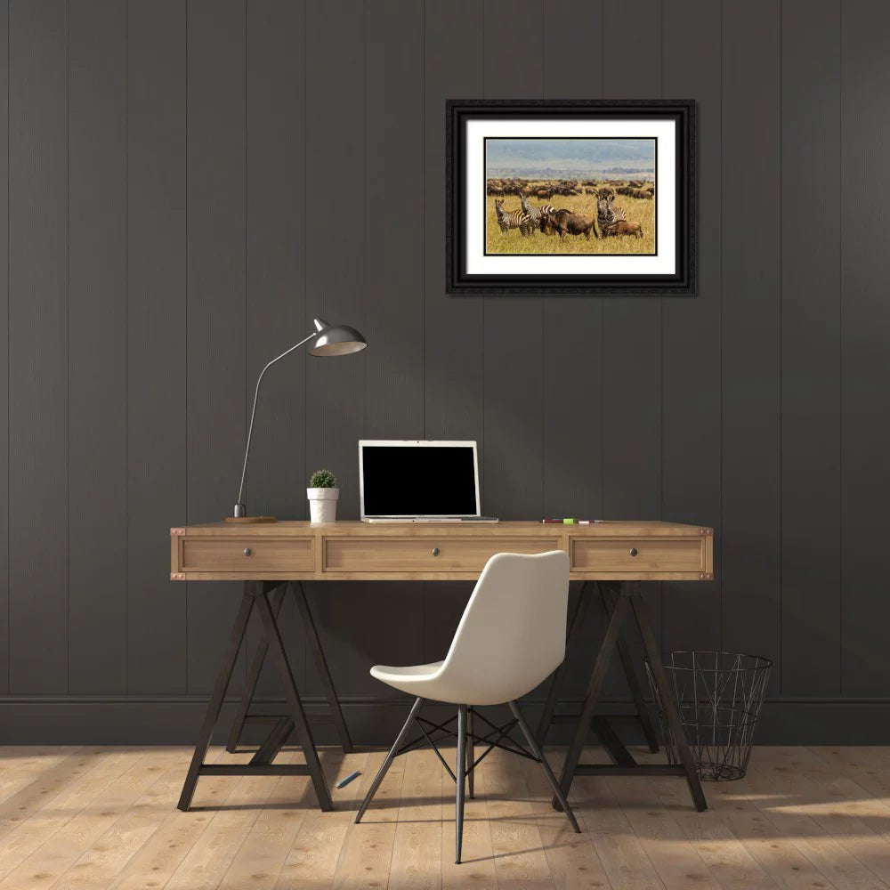 Black Ornate Wood Framed Art Print R6516