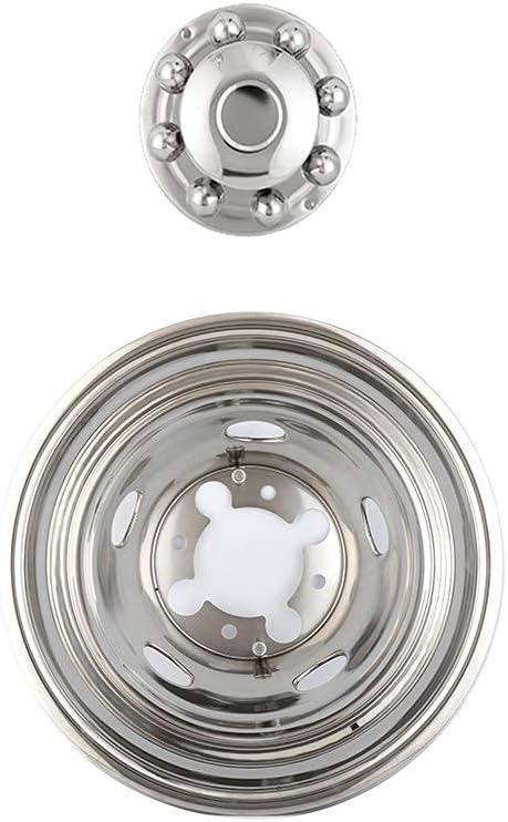 4pcs 17 Stainless Steel Polished Wheel Simulators Hub Caps Rim Covers with Removable Centre Cap I363