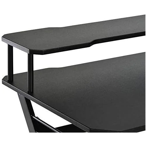 55 Inch Black Gaming Desk with Monitor Stand L177