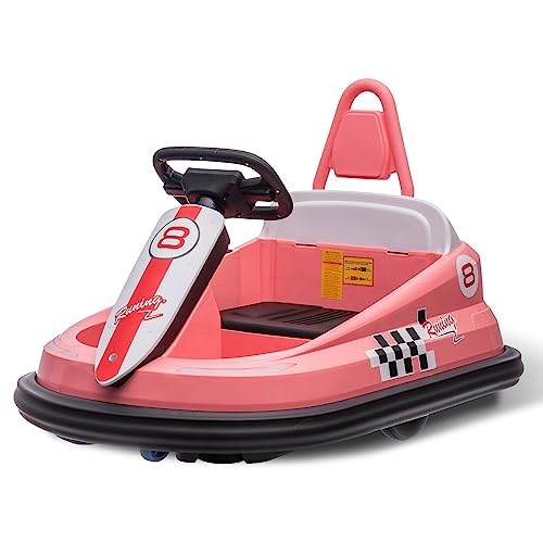 6V Electric Ride On Bumper Car for Toddlers, Bright-Pink S421110