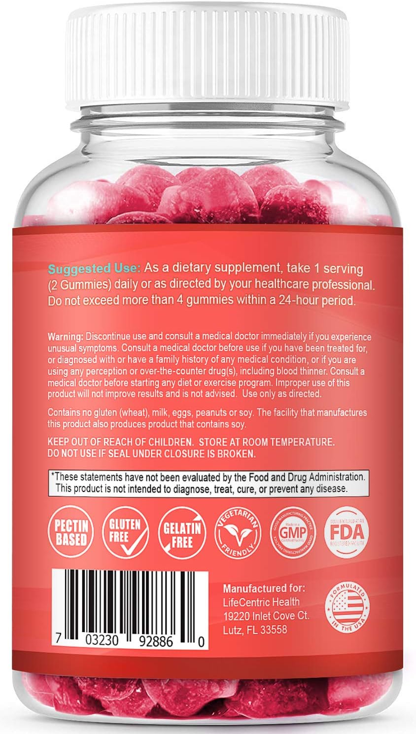 Biotin 10000mcg Chewable Supplement, 100 Count Vegan Gummies W496