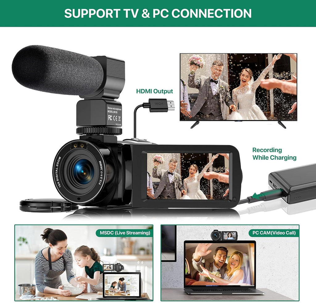 2.7K Ultra HD 36MP Video Camera with Remote Control Z851