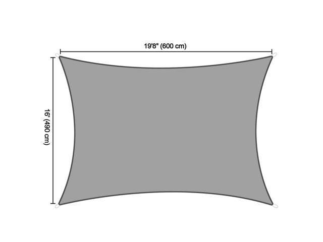 20 x 16 Sun Shade Sail Rectangle UV Blocking Canopy 2pcs Z84139