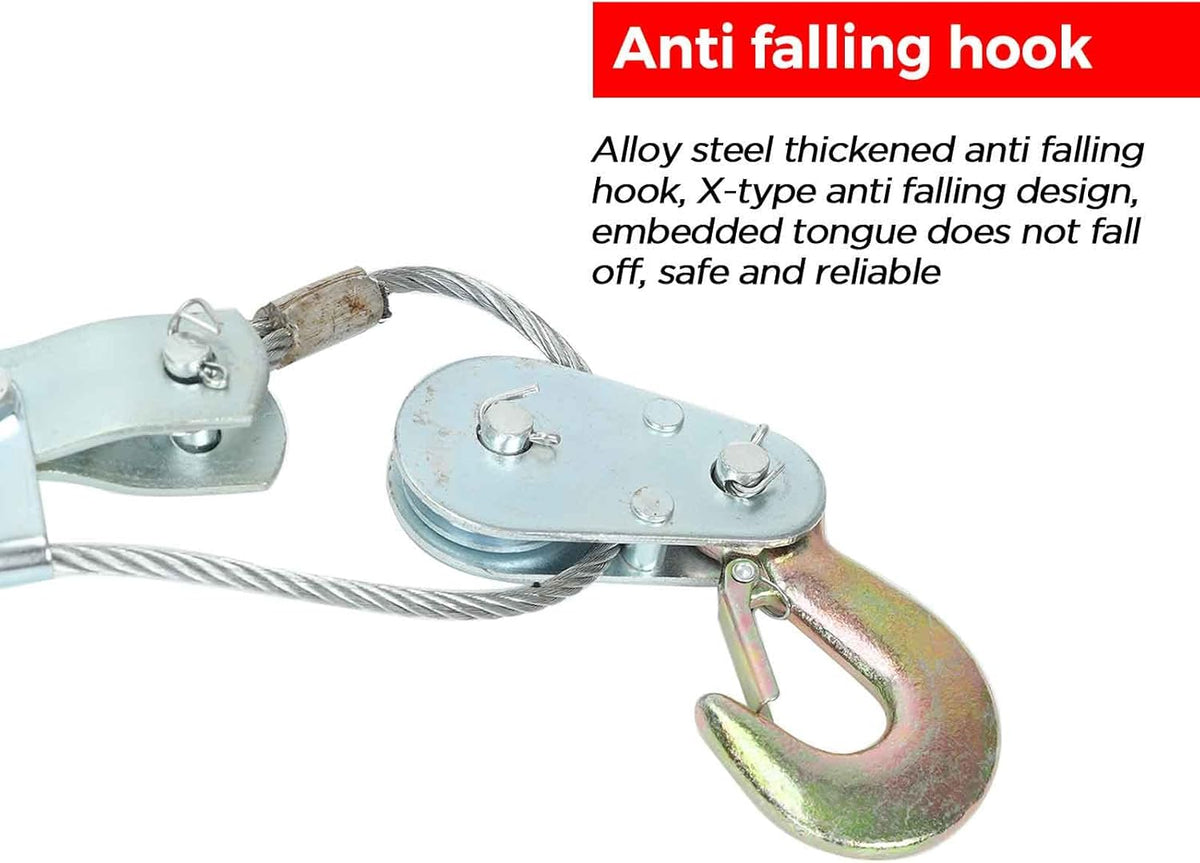 4 Ton Heavy Duty Steel Cable Ratchet Come Along Puller Tool, Pack of 2 I572