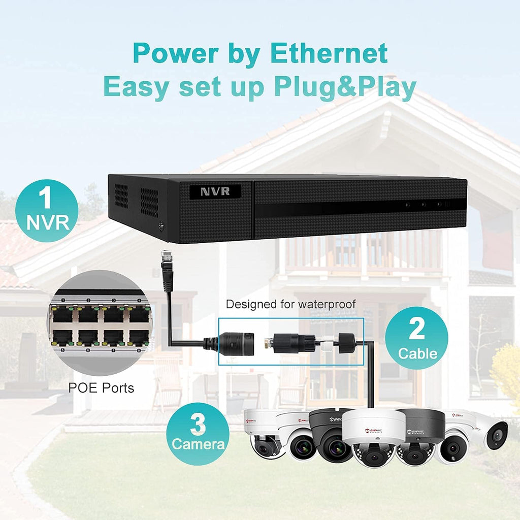 4K 8MP PoE IP Bullet Camera, 3.6mm Fixed Lens, H.265, IP66 Waterproof I45796