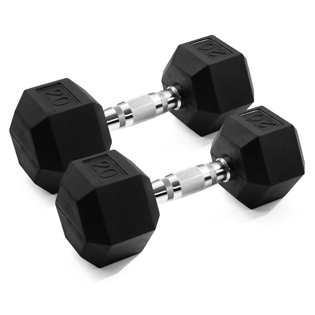 25lb Rubber Hex Dumbbell Pair A23952