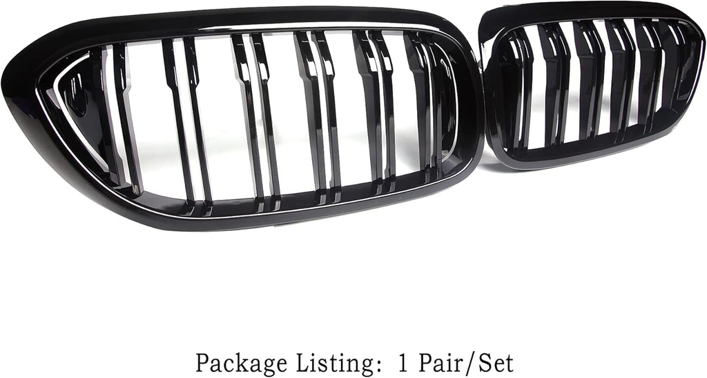 ABS Gloss Black Front Kidney Grille Grill Pack of 2 A345