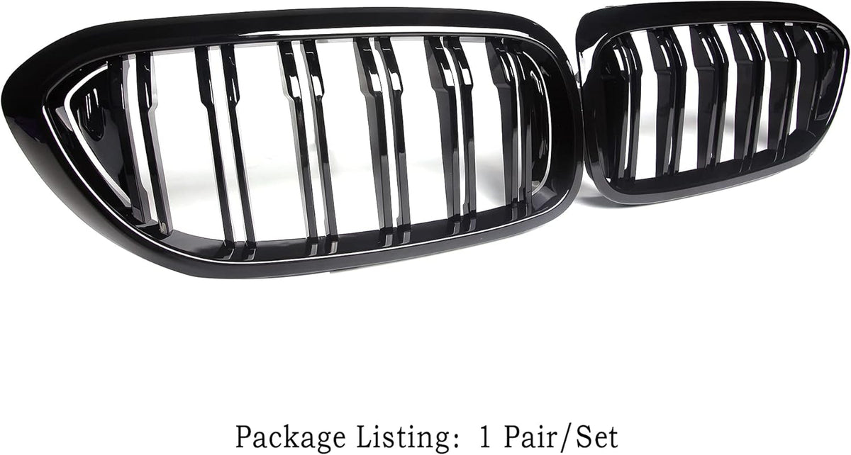 ABS Gloss Black Front Kidney Grille Grill Pack of 2 A345