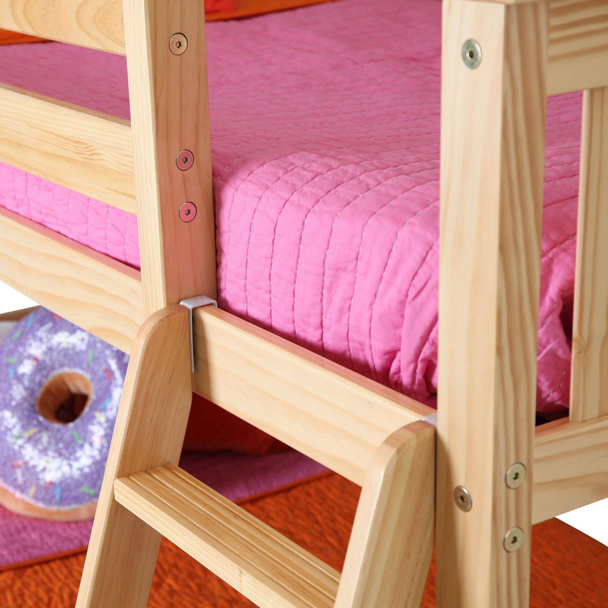 Twin Over Twin Low Bunk Bed, Natural I290043
