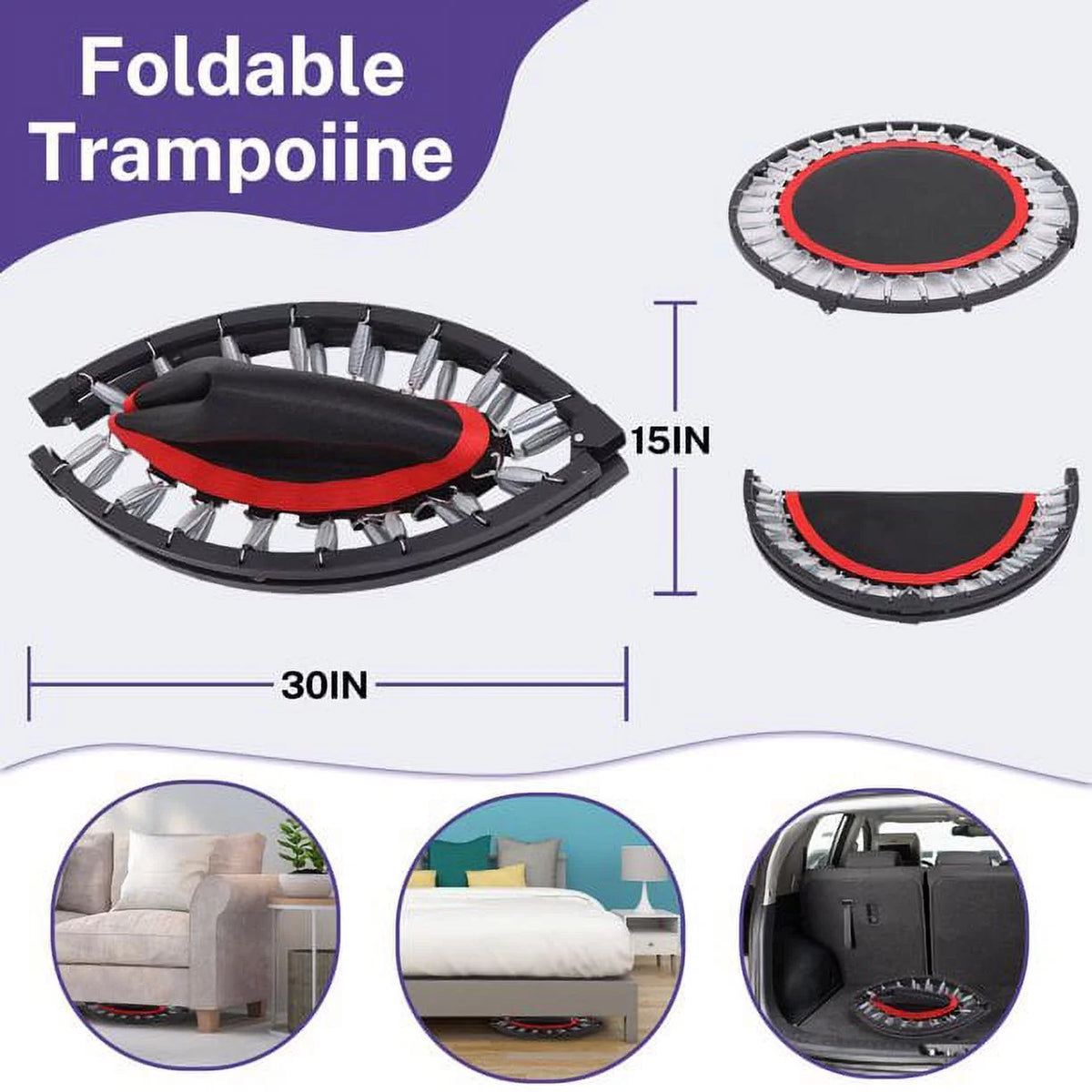 40 Foldable Mini Trampoline 330 lb Weight K461