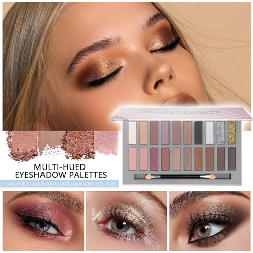 18 Color Eyeshadow Palette Foundation Lipstick Eyebrow Pencil Makeup Kit L67652