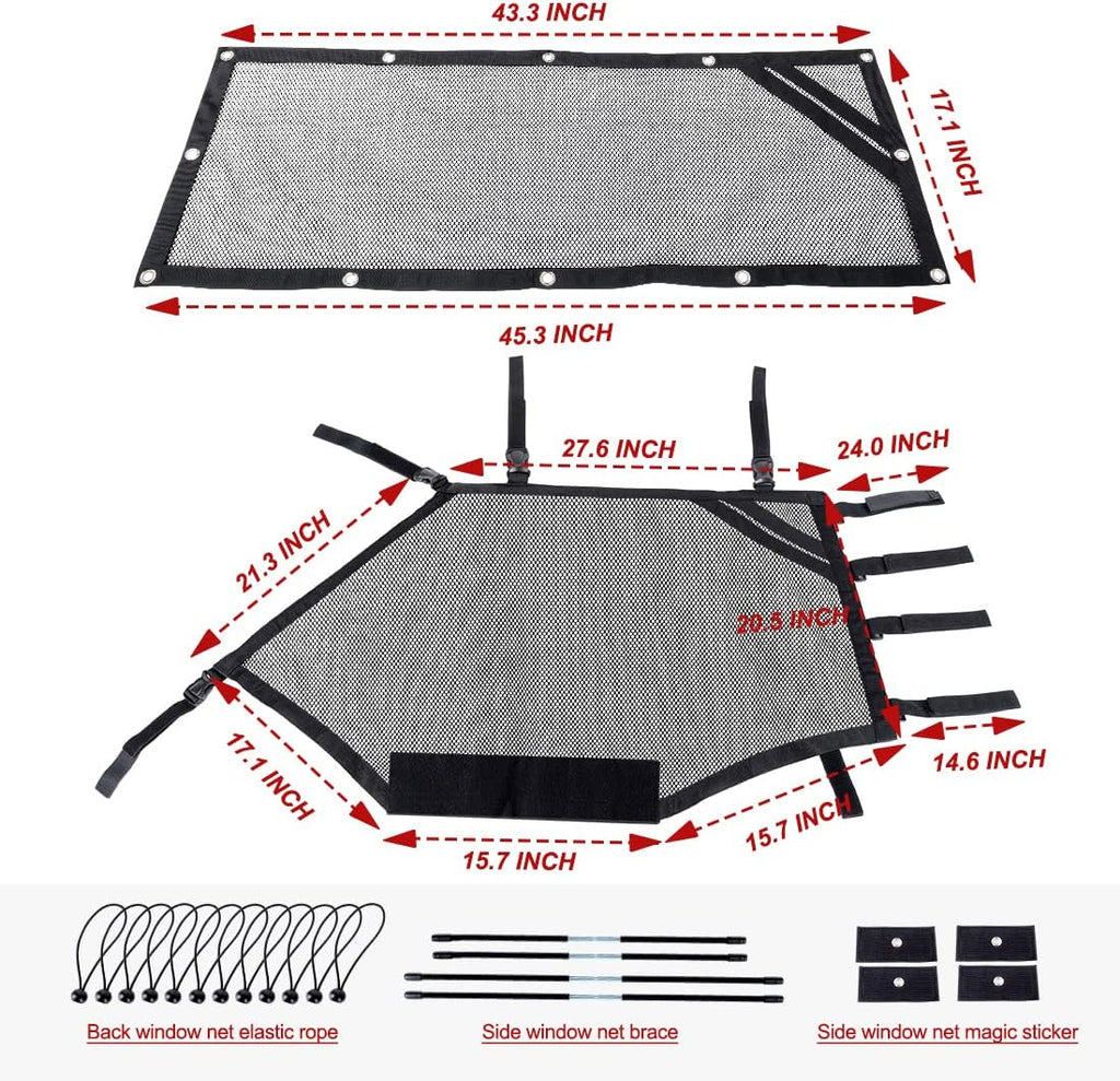 Pack of 2 Roll Cage Mesh Window Nets for Polaris RZR PRO XP/4 T434841