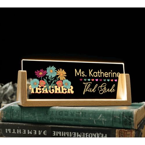 Teacher Desk Name Acrylic LED Light P5979