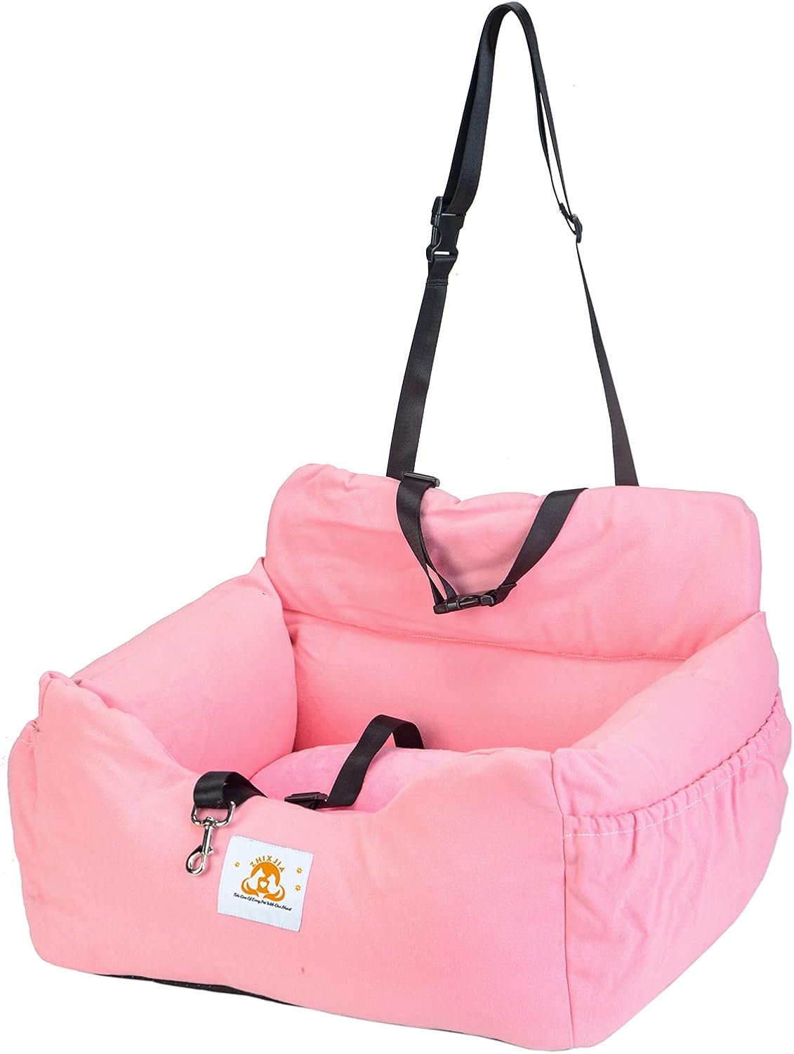 Dog Car Seat with Storage Pocket and Safety Leash A395