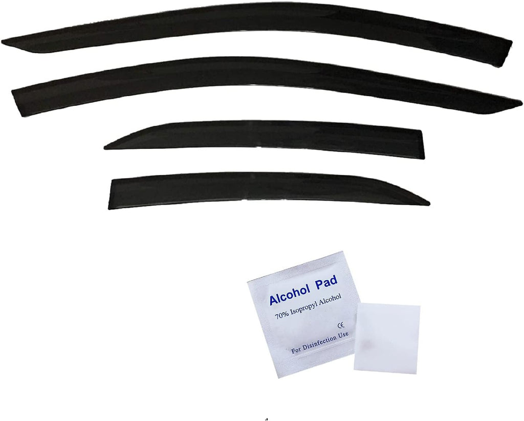 Dark Tinted Tape-On Side Window Visor Deflectors Vent Rain Guards H85401