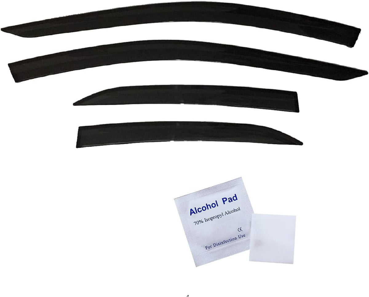 Dark Tinted Tape-On Side Window Visor Deflectors Vent Rain Guards H85401