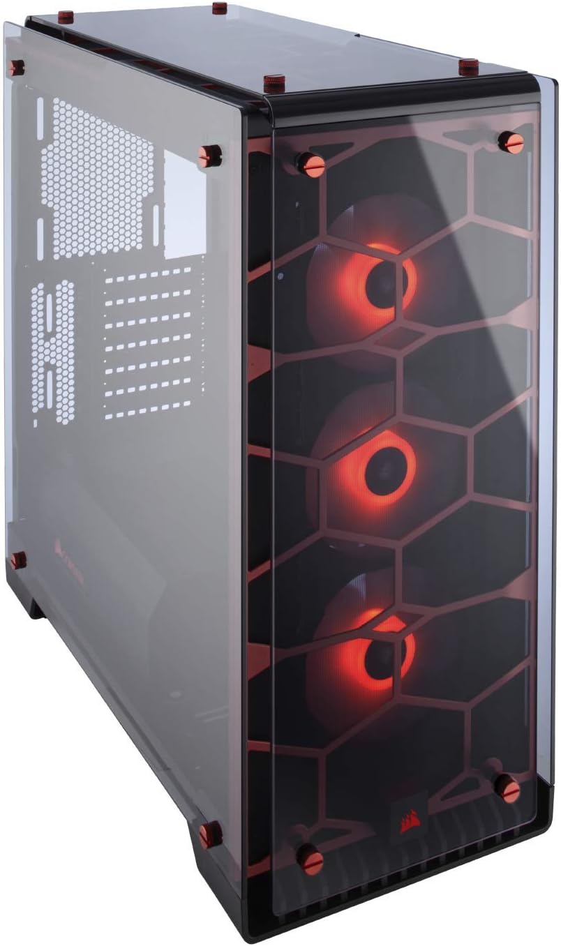 Black Mid-Tower Case with 3 RGB Fans Tempered Glass H713738