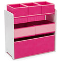 White/Pink 6 Bin Toy Organizer Q575206