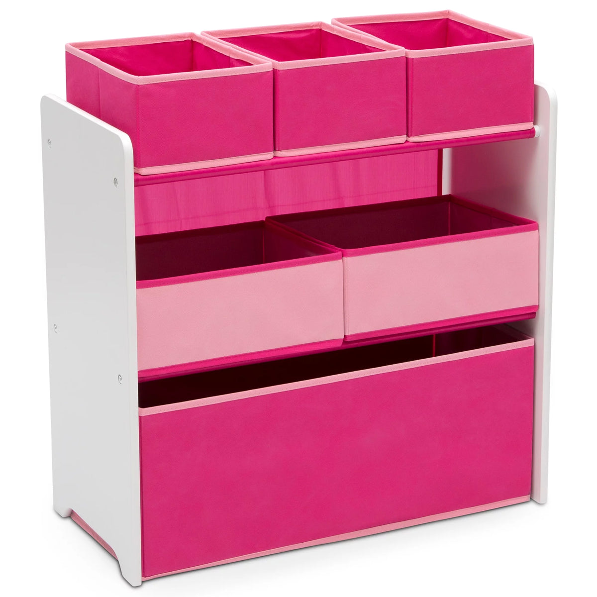 White/Pink 6 Bin Toy Organizer Q575206